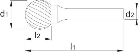 HM Stiftfrees model D, kogelvorm, in blisterverpakking